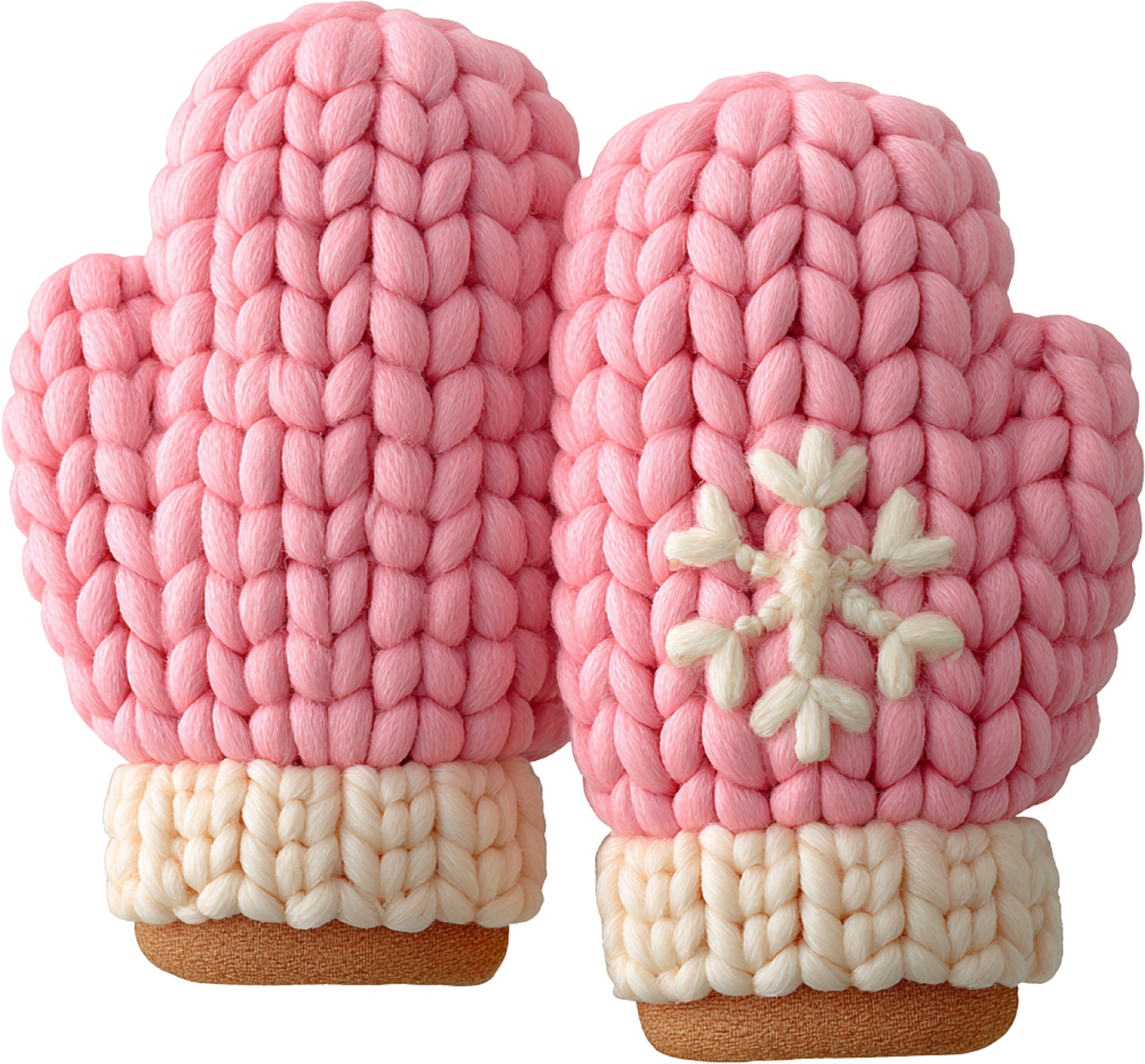 Faux Yarn Crochet Pink Glove - Christmas Ready to Press DTF Transfer