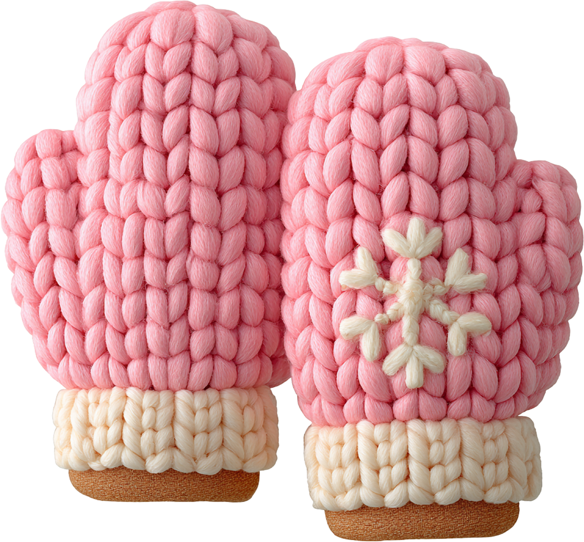 Faux Yarn Crochet Pink Glove - Christmas Ready to Press DTF Transfer