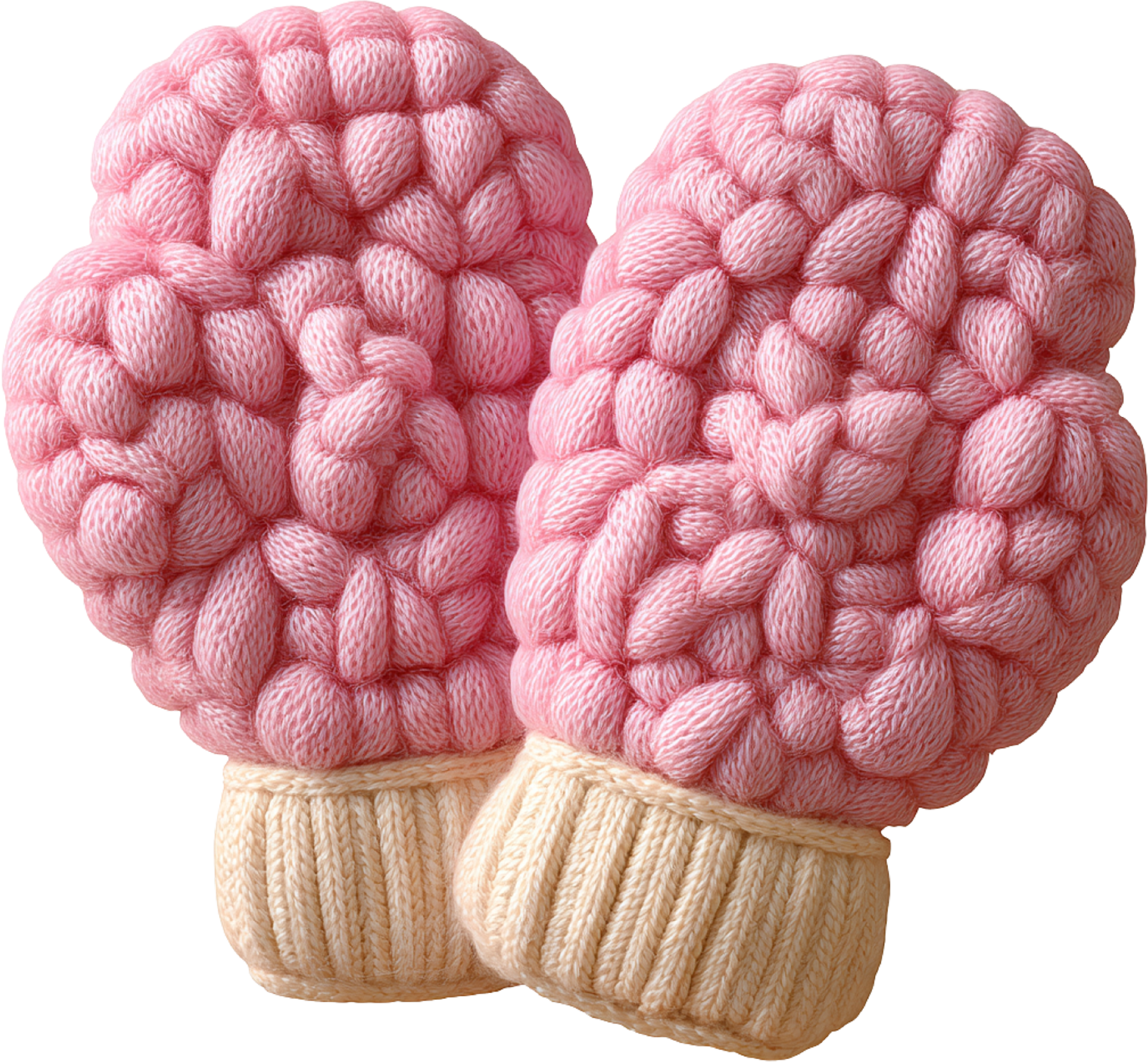 Faux Yarn Crochet Pink Glove - Christmas Ready to Press DTF Transfer