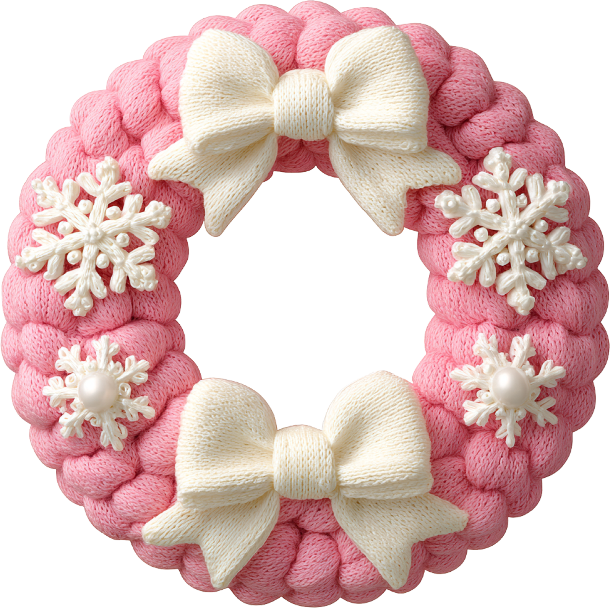 Faux Yarn Crochet Pink Christmas - Christmas Ready to Press DTF Transfer