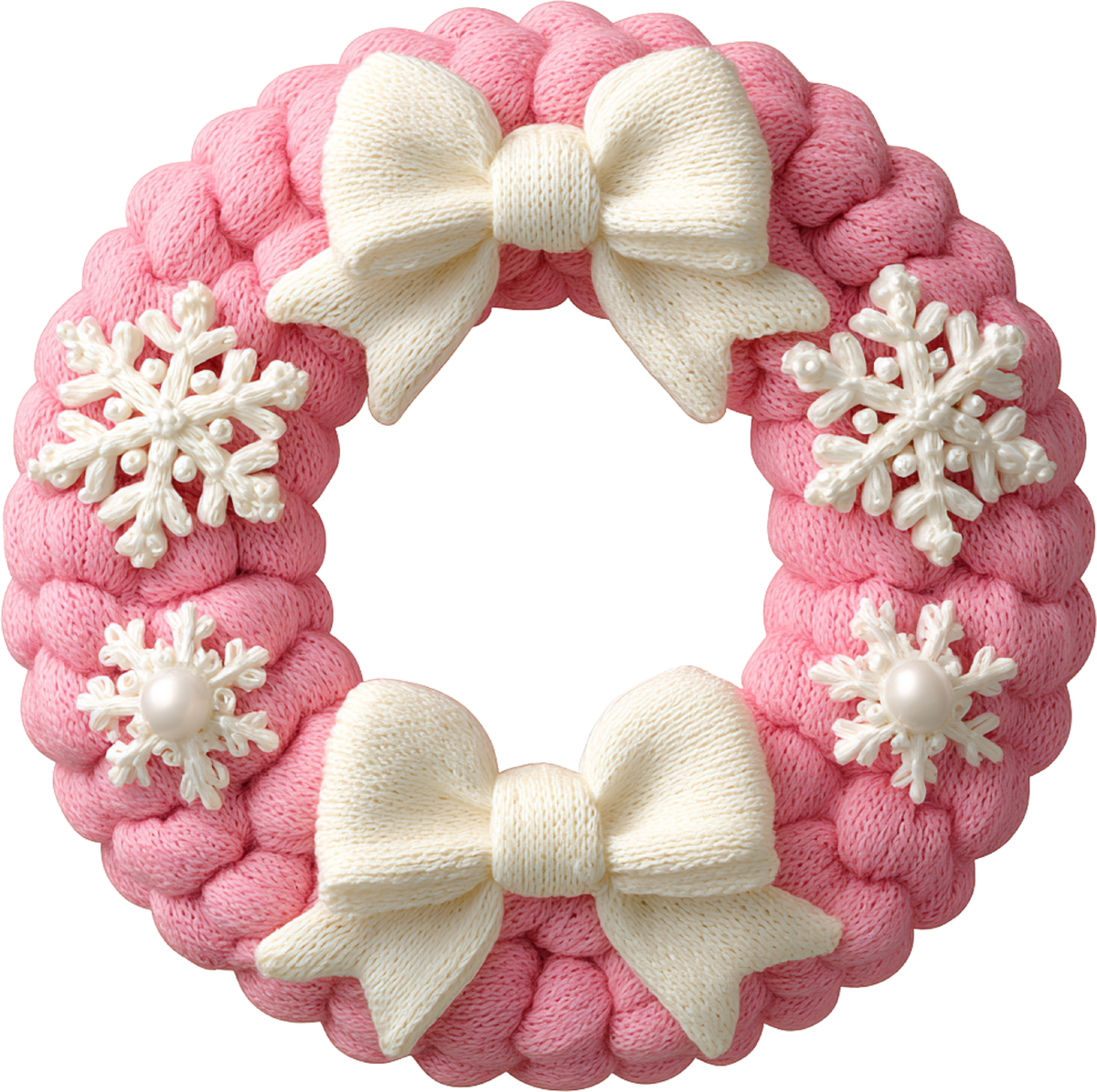 Faux Yarn Crochet Pink Christmas - Christmas Ready to Press DTF Transfer
