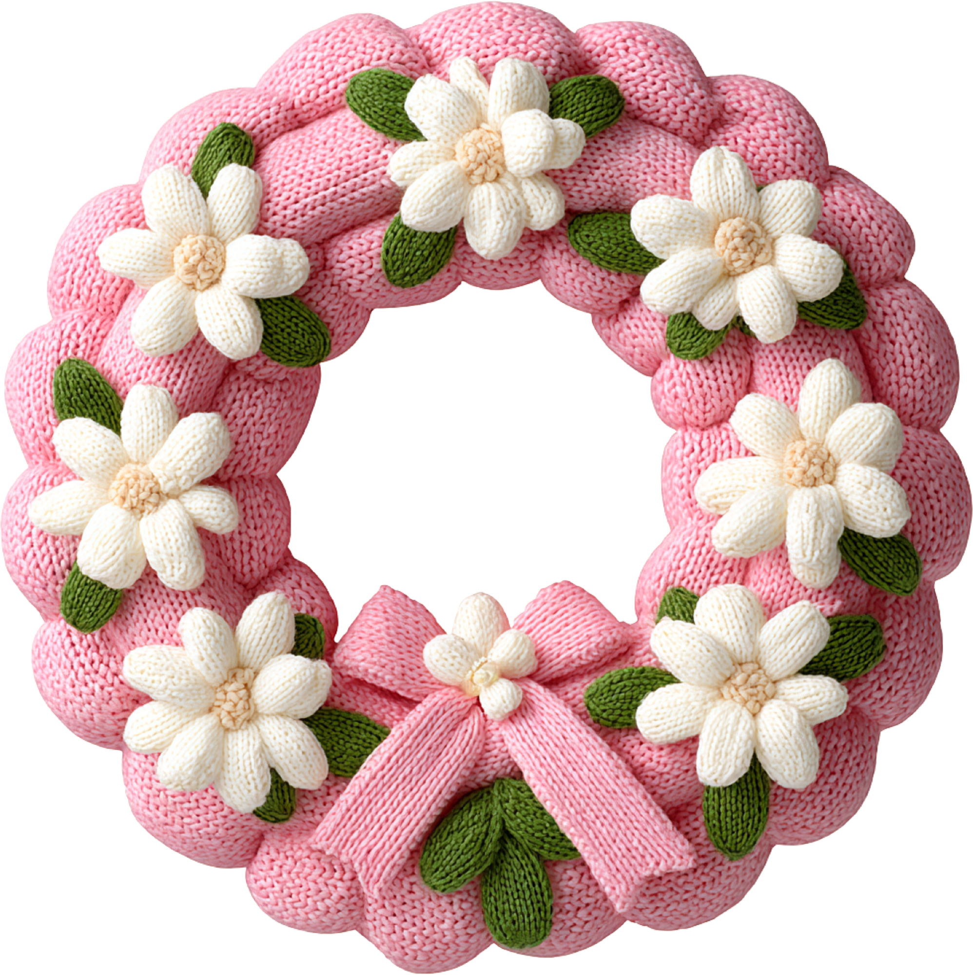 Faux Yarn Crochet Pink Christmas - Christmas Ready to Press DTF Transfer