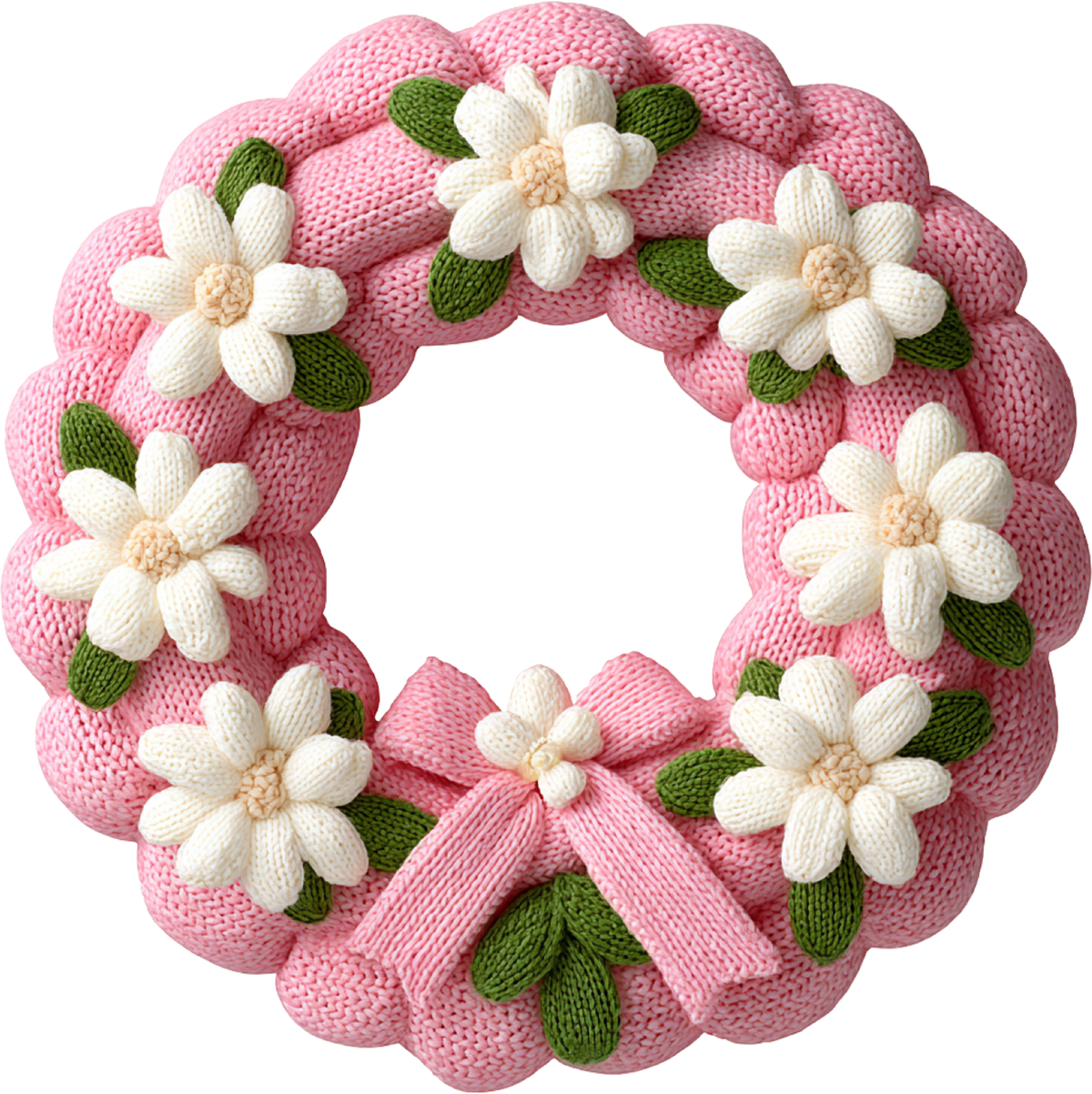 Faux Yarn Crochet Pink Christmas - Christmas Ready to Press DTF Transfer