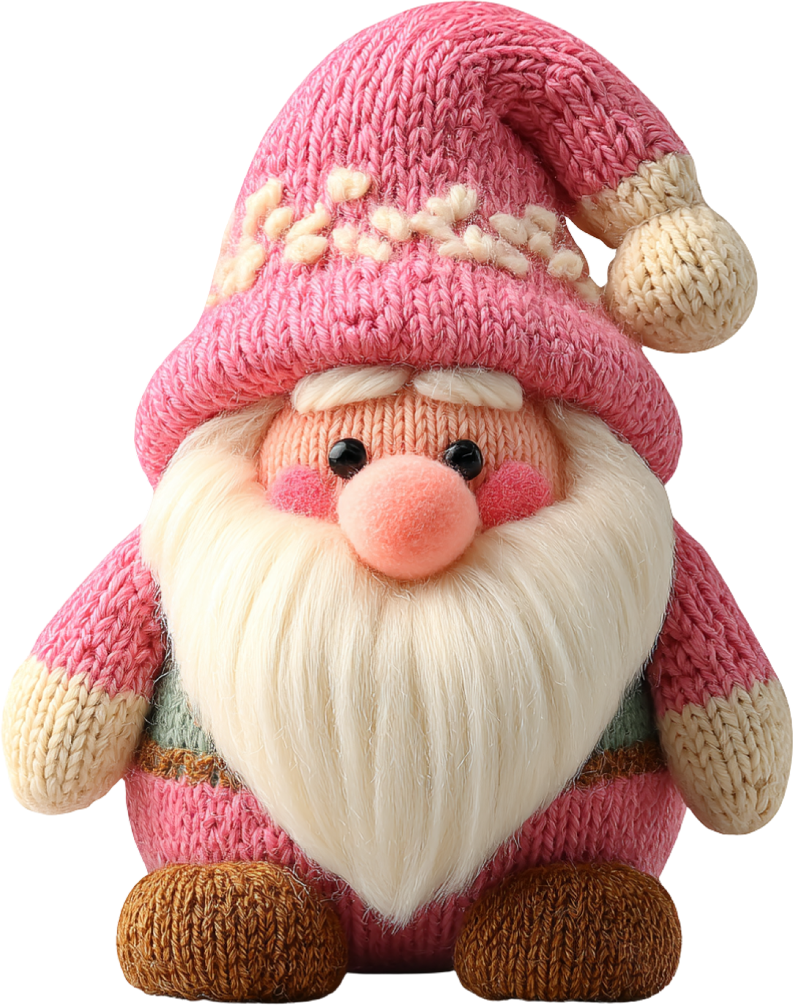 Faux Yarn Crochet Pink Gnomies - Christmas Ready to Press DTF Transfer