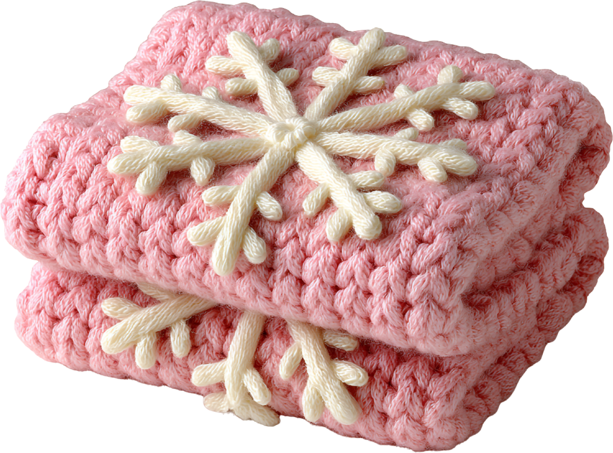 Faux Yarn Crochet Pink Blanket - Christmas Ready to Press DTF Transfer