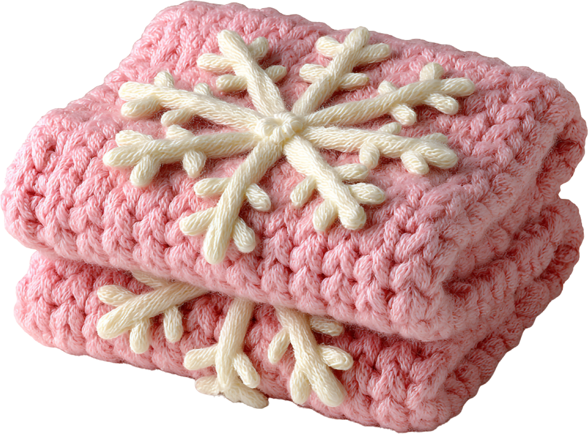 Faux Yarn Crochet Pink Blanket - Christmas Ready to Press DTF Transfer