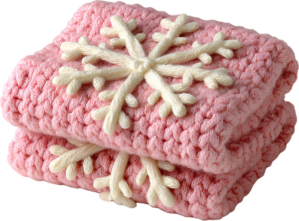 Faux Yarn Crochet Pink Blanket - Christmas Ready to Press DTF Transfer