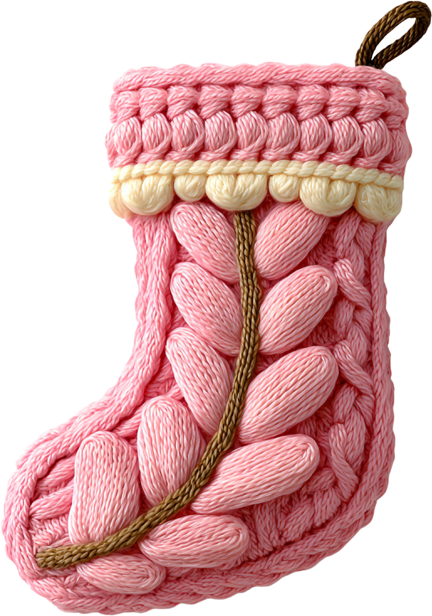 Faux Yarn Crochet Pink Socks - Christmas Ready to Press DTF Transfer