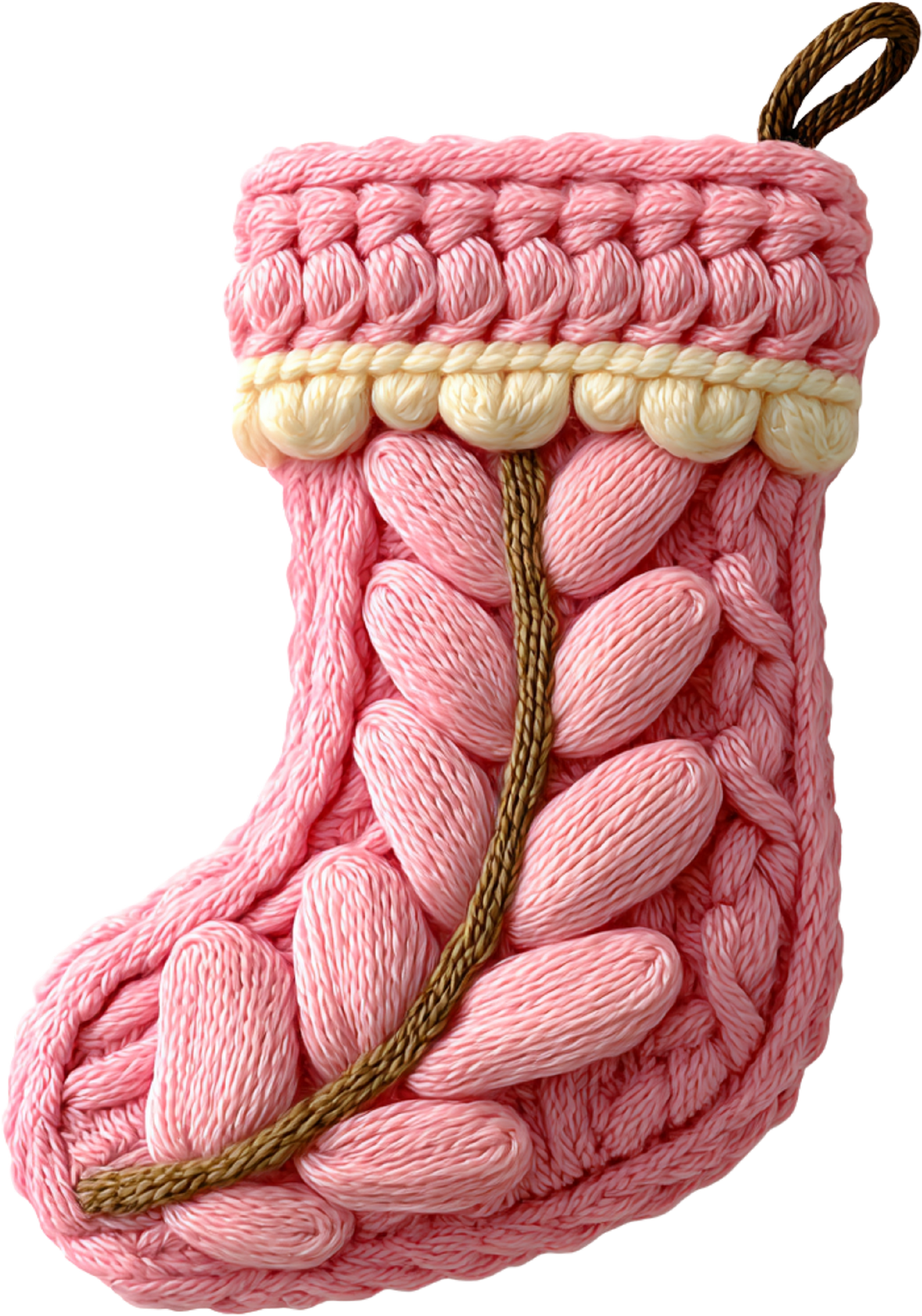 Faux Yarn Crochet Pink Socks - Christmas Ready to Press DTF Transfer