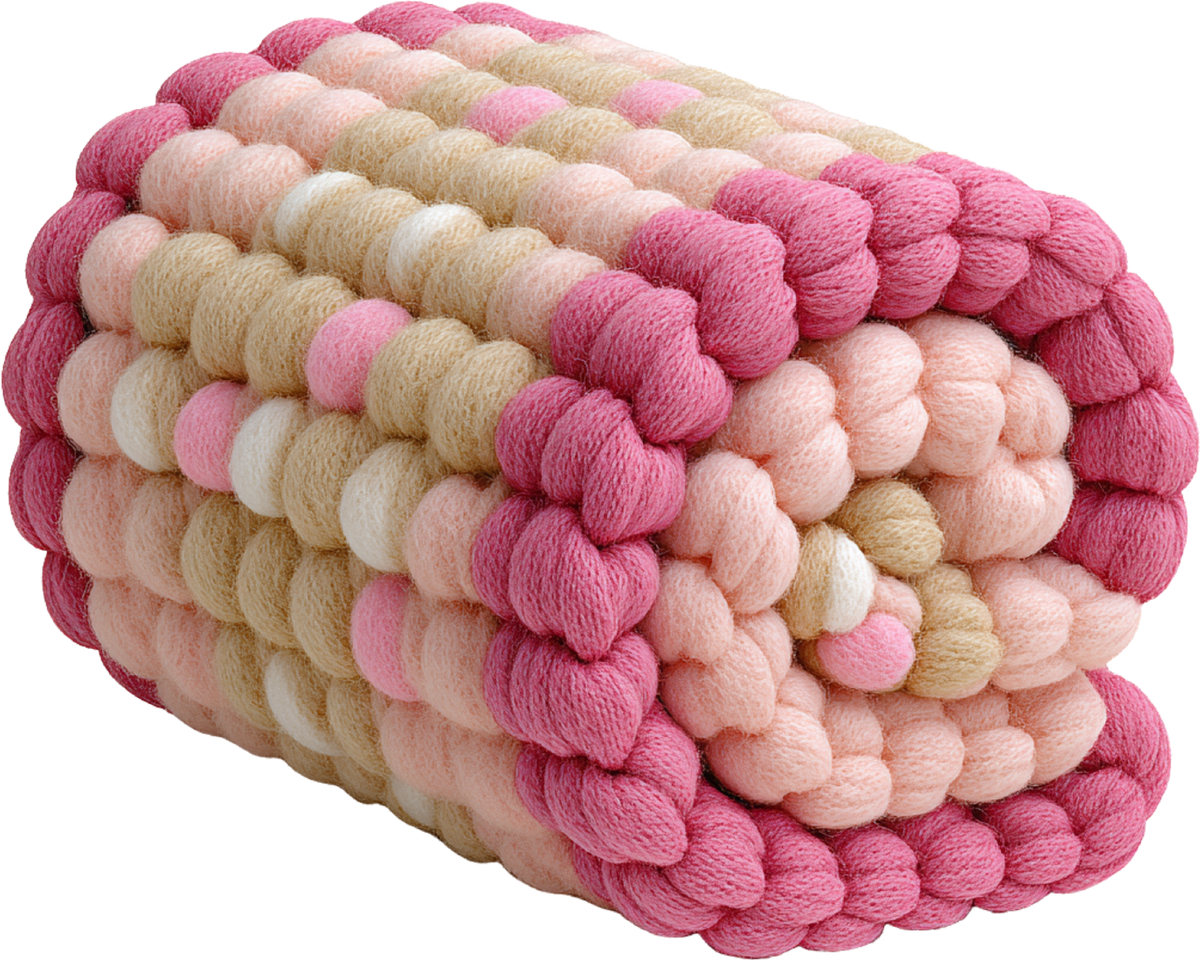 Faux Yarn Crochet Pink Blanket - Christmas Ready to Press DTF Transfer