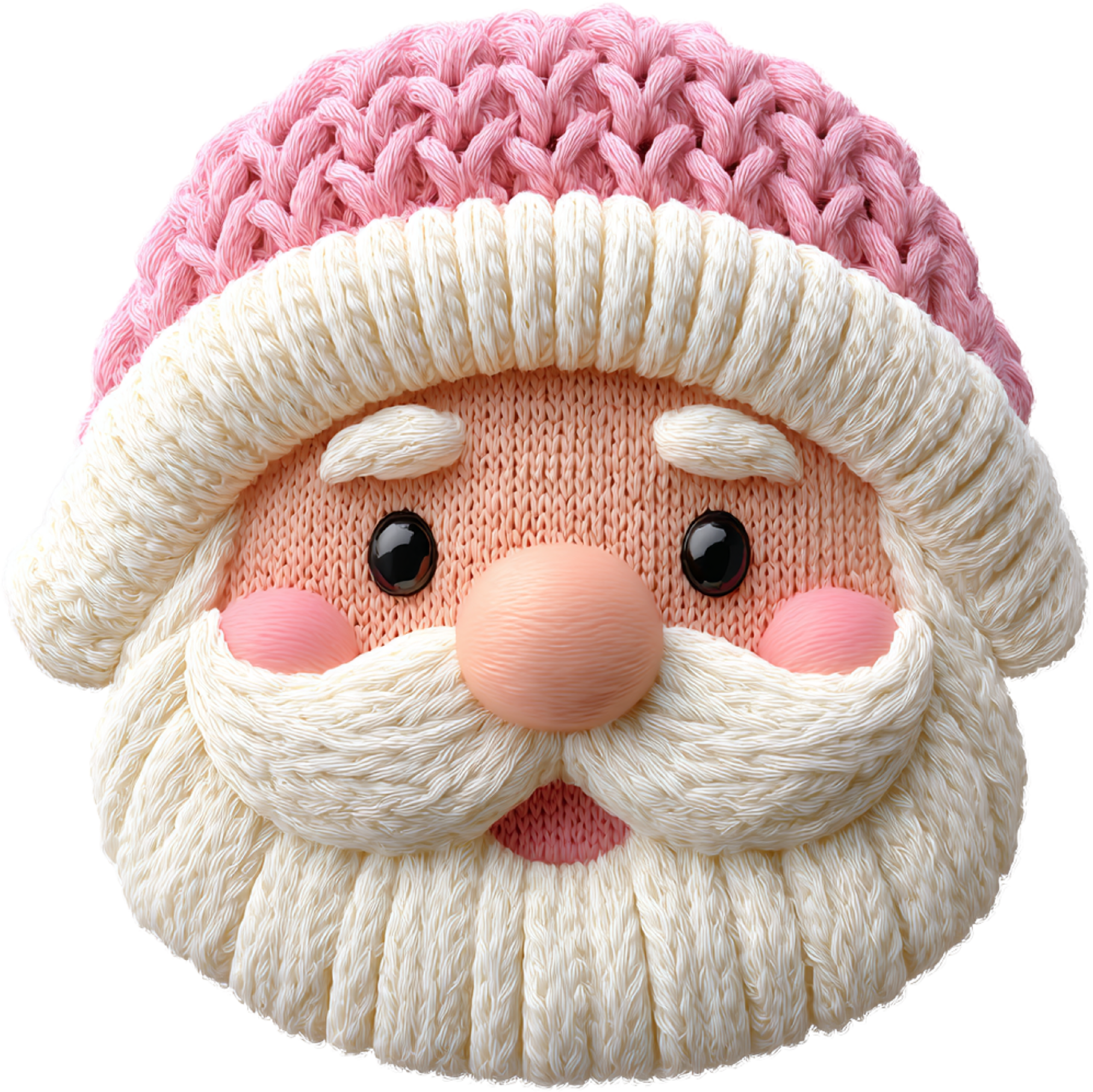 Faux Yarn Crochet Pink Santa - Christmas Ready to Press DTF Transfer