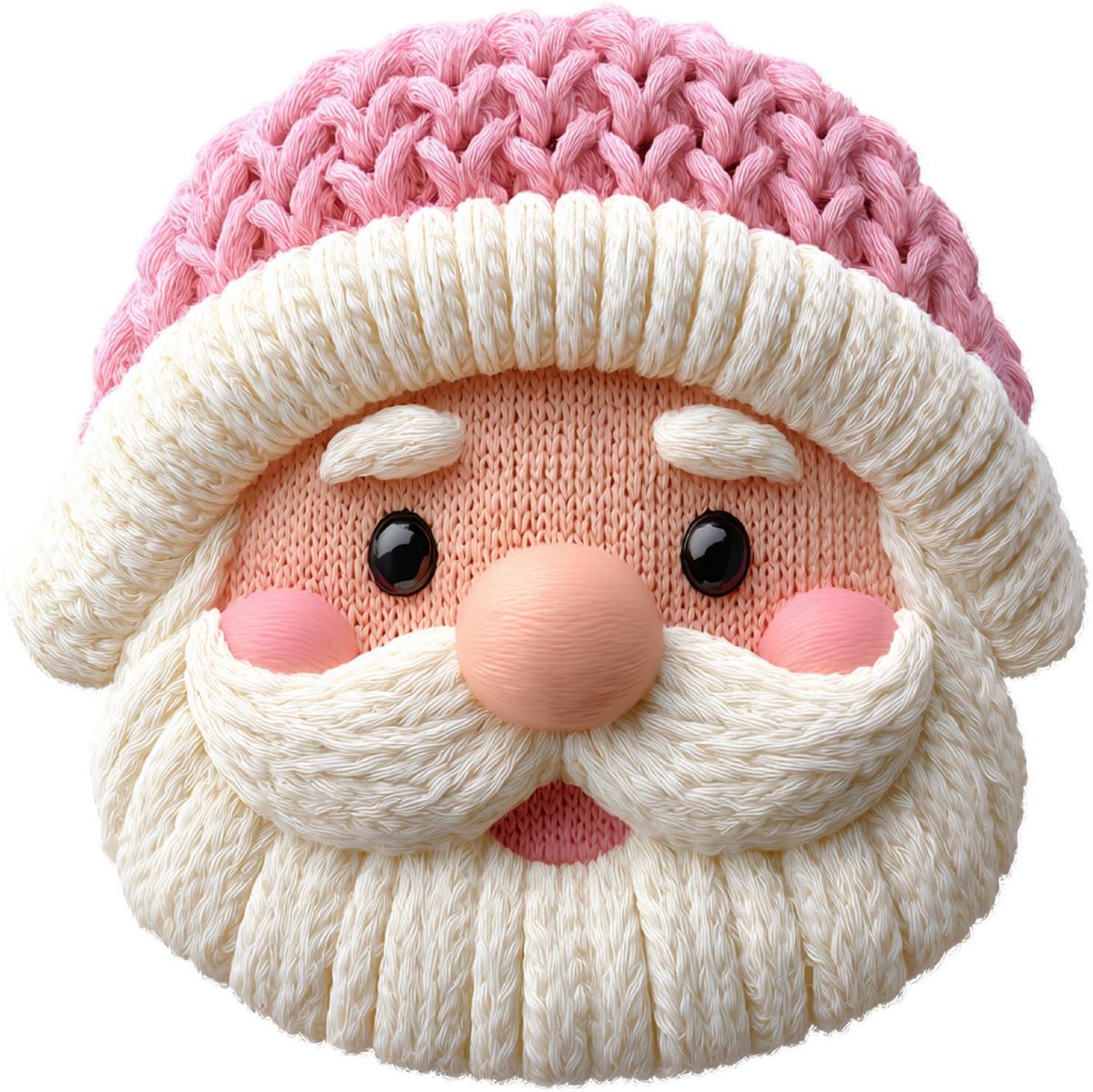 Faux Yarn Crochet Pink Santa - Christmas Ready to Press DTF Transfer