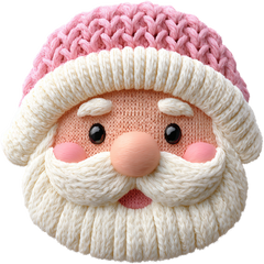 Faux Yarn Crochet Pink Santa - Christmas Ready to Press DTF Transfer