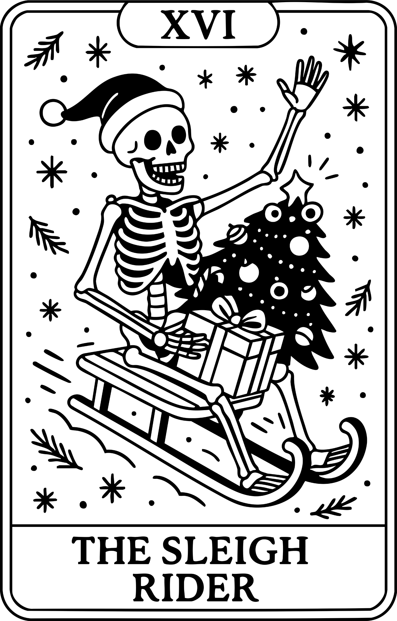 Christmas Taro The Sleigh Rider - Christmas Ready to Press DTF Transfer