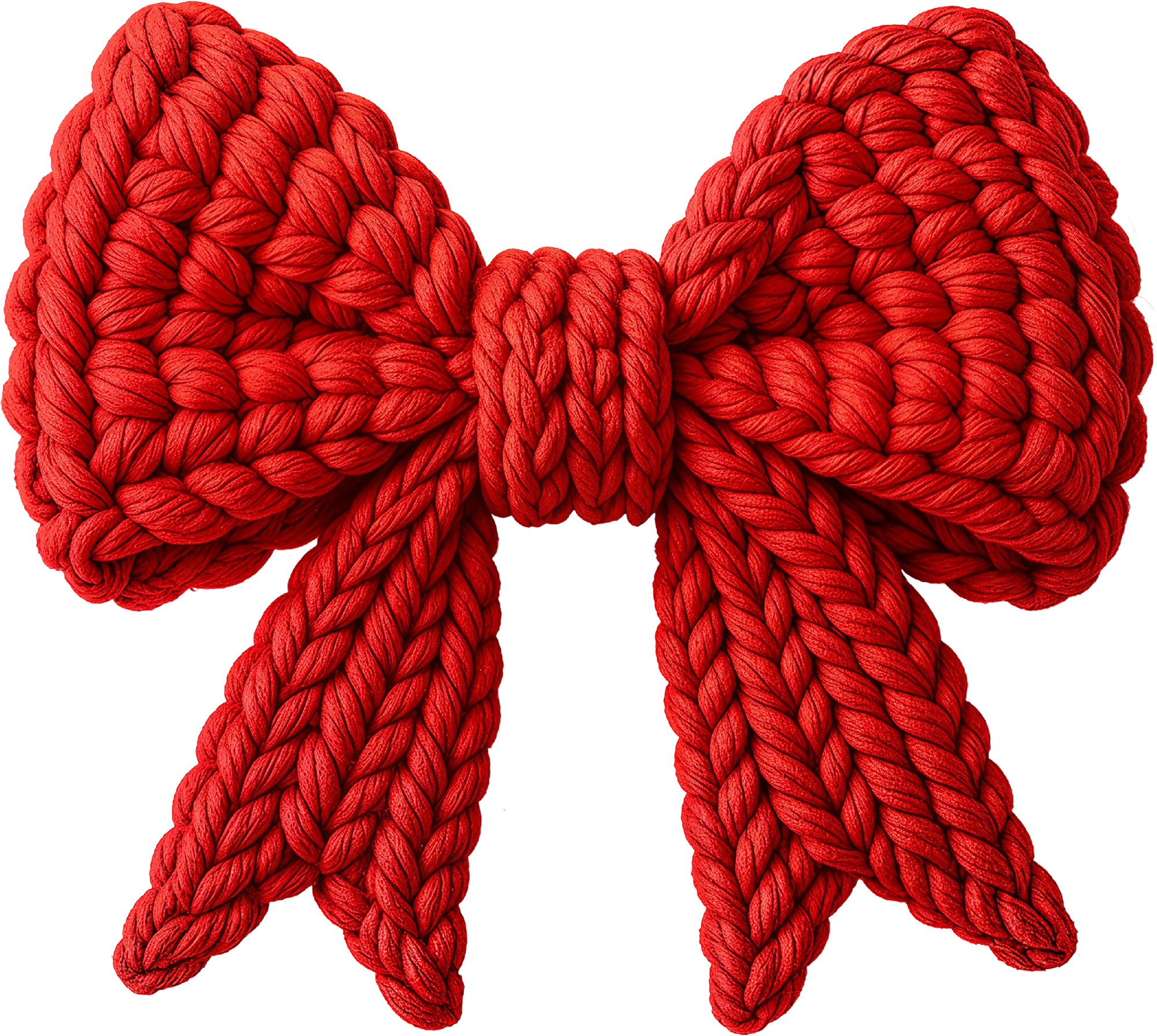 Faux Yarn Crochet Red Bow - Valentines Day Ready to Press DTF Transfer