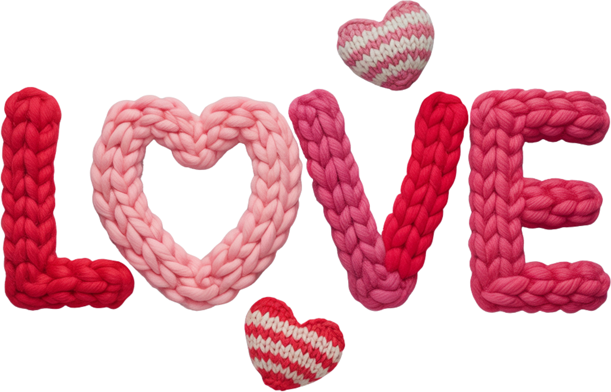 Faux Yarn Crochet Love - Valentines Day Ready to Press DTF Transfer