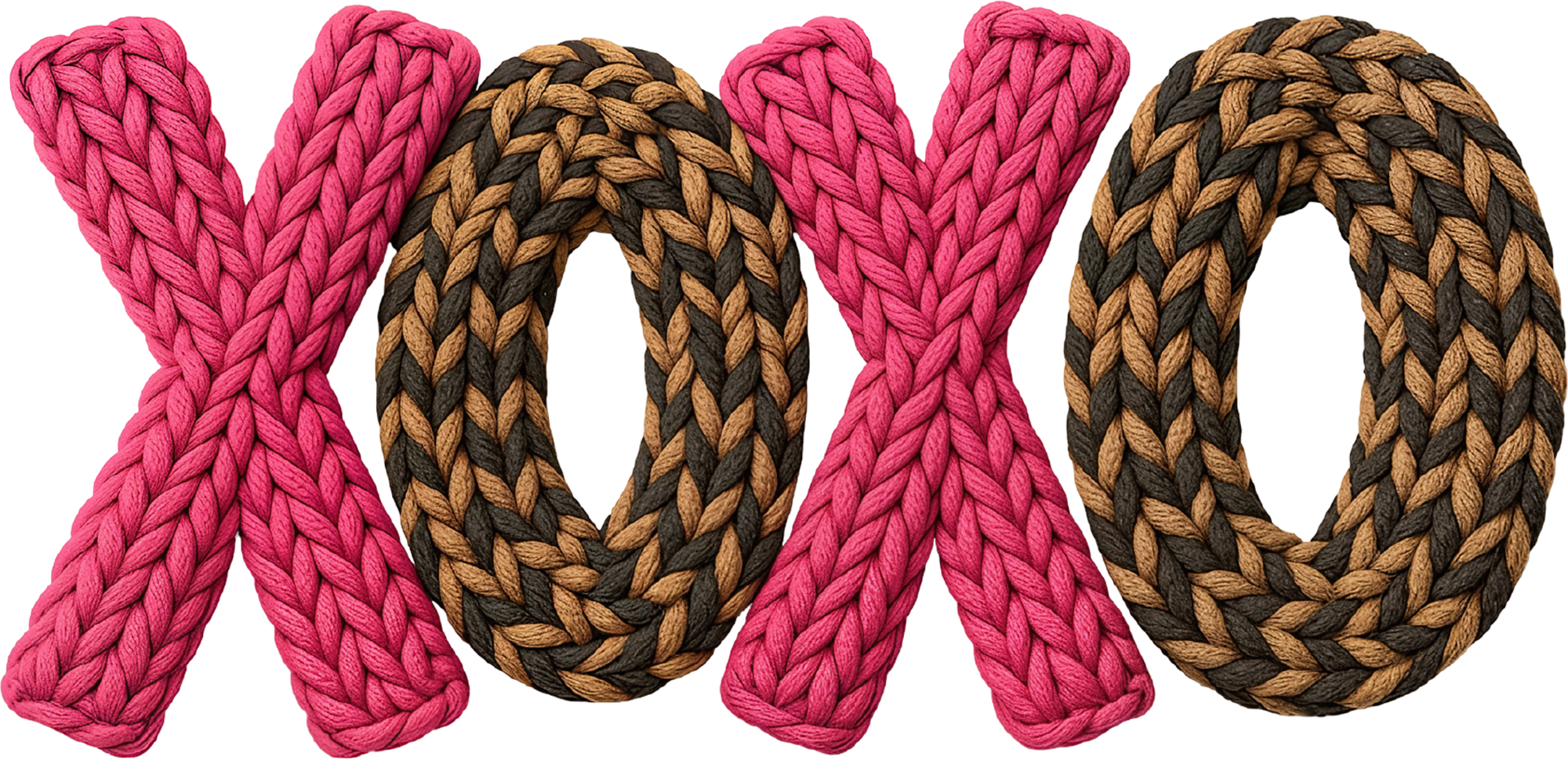 Faux Yarn Crochet Leopard Xoxo - Valentines Day Ready to Press DTF Transfer