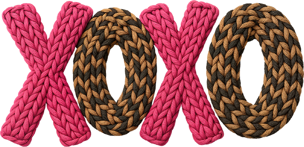 Faux Yarn Crochet Leopard Xoxo - Valentines Day Ready to Press DTF Transfer