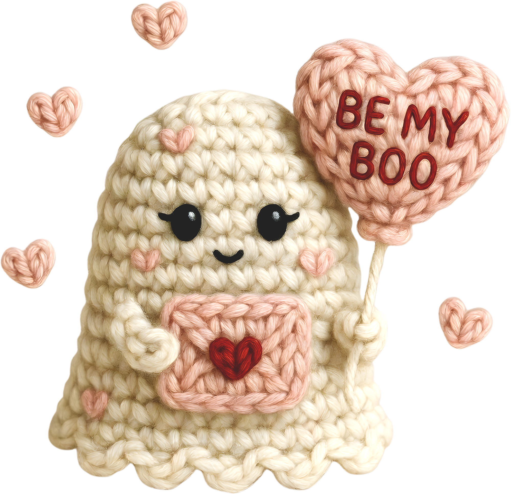 Faux Yarn Crochet Valentine Bee My Boo - Valentines Day Ready to Press DTF Transfer