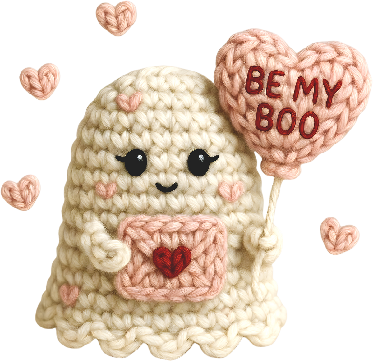 Faux Yarn Crochet Valentine Bee My Boo - Valentines Day Ready to Press DTF Transfer