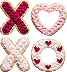 Faux Yarn Crochet Valentine Xoxo - Valentines Day Ready to Press DTF Transfer