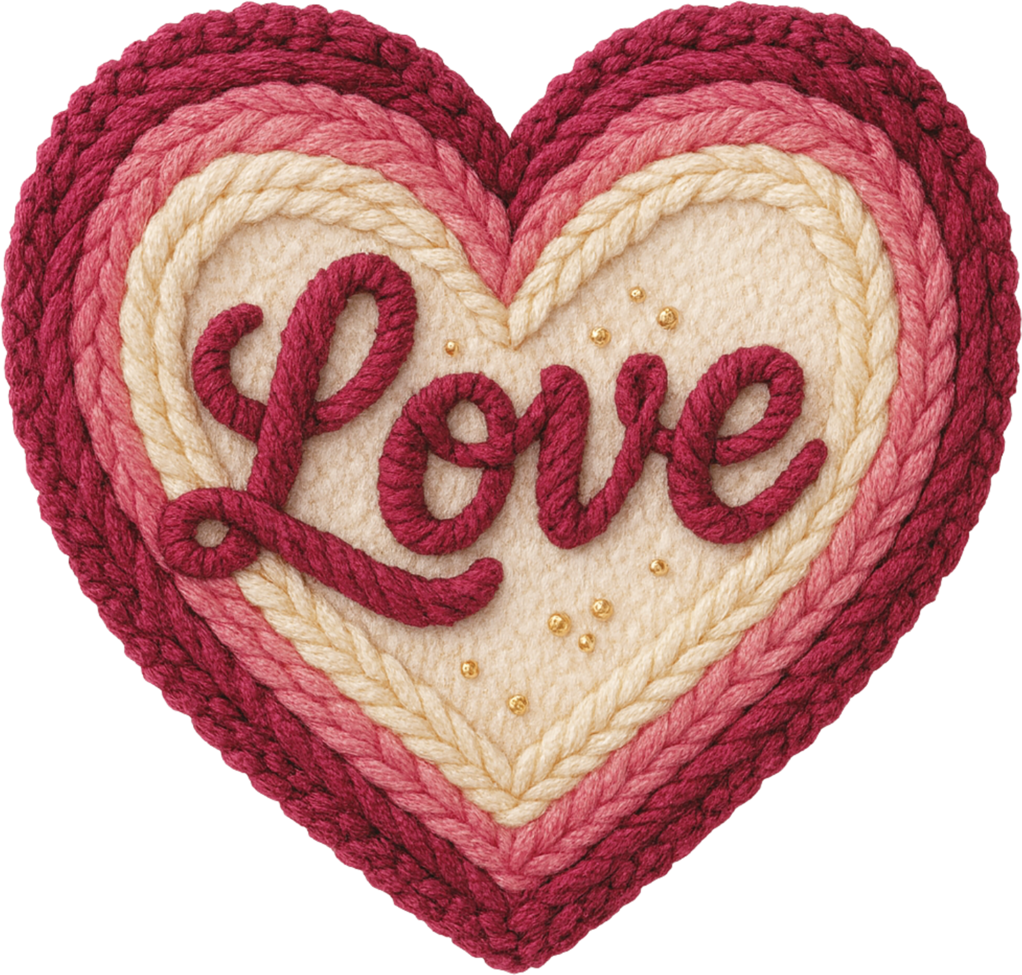 Faux Yarn Crochet Valentine Love - Valentines Day Ready to Press DTF Transfer