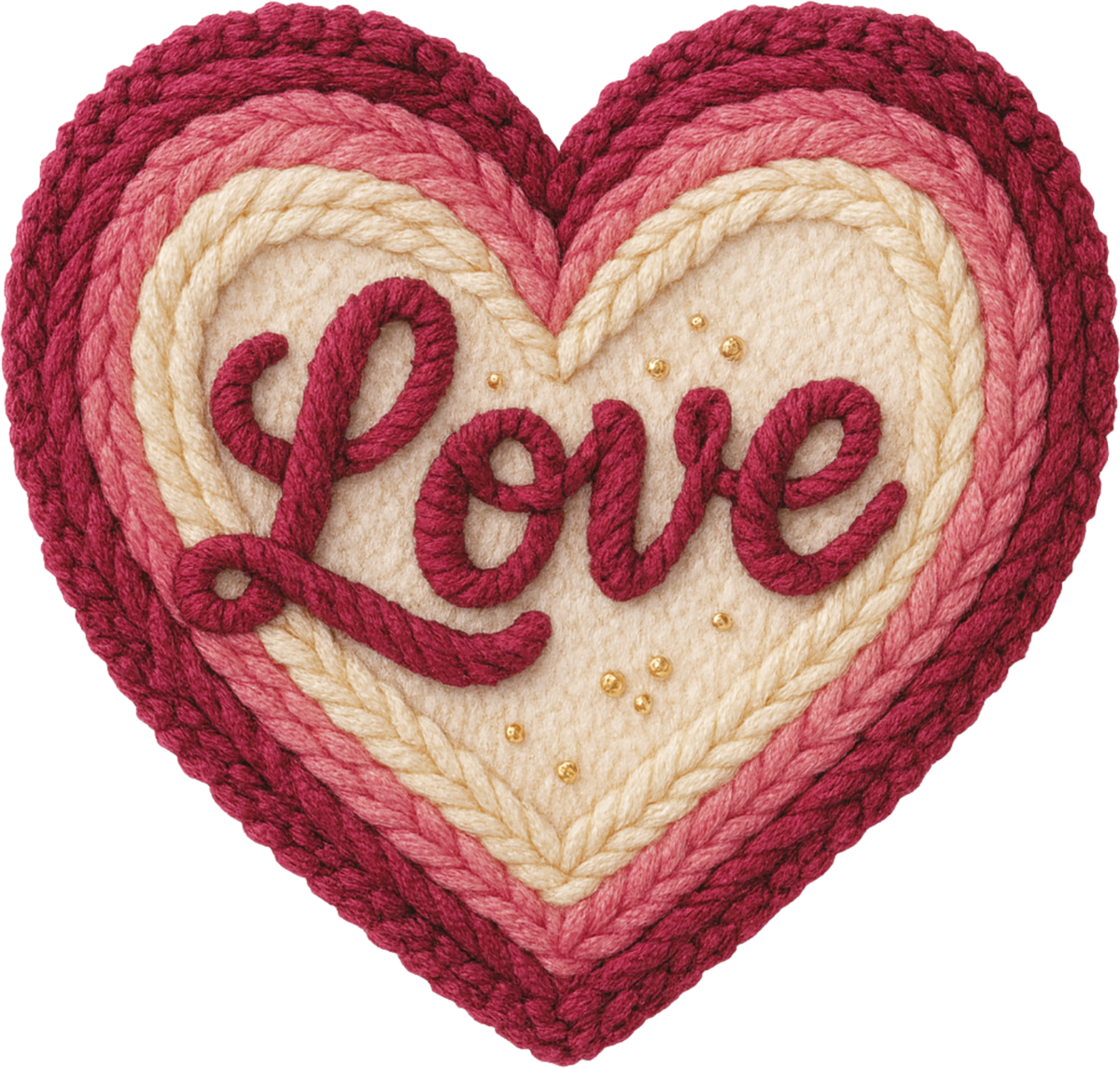 Faux Yarn Crochet Valentine Love - Valentines Day Ready to Press DTF Transfer