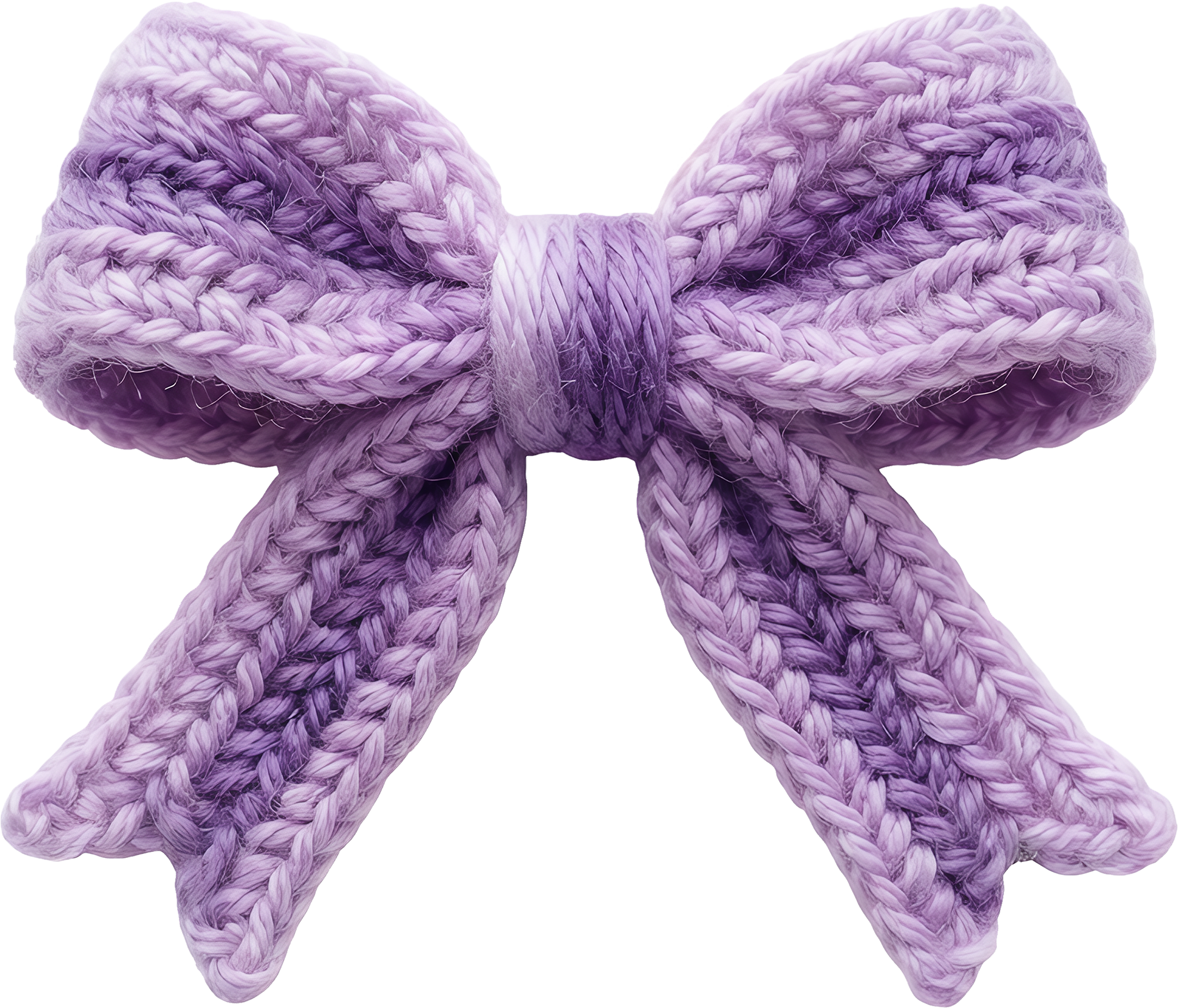 Faux Yarn Crochet Purple Bow - Valentines Day Ready to Press DTF Transfer