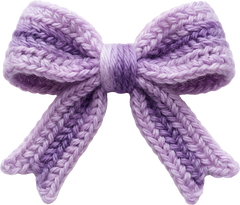 Faux Yarn Crochet Purple Bow - Valentines Day Ready to Press DTF Transfer