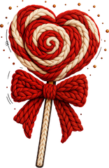 Faux Yarn Crochet Valentine Heart Candy - Valentines Day Ready to Press DTF Transfer