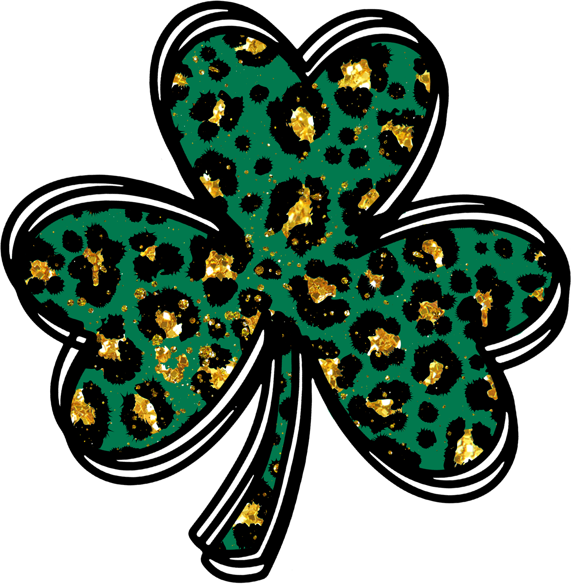 St Patricks Leopard Clover - St Patricks Day Ready to Press DTF Transfer