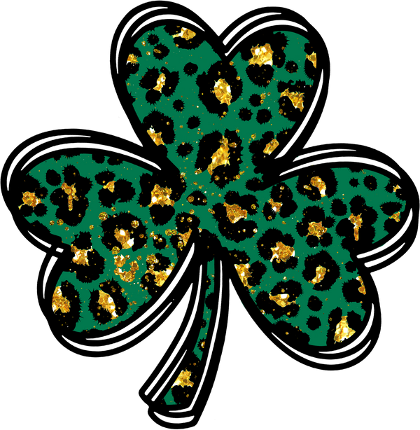 St Patricks Leopard Clover - St Patricks Day Ready to Press DTF Transfer
