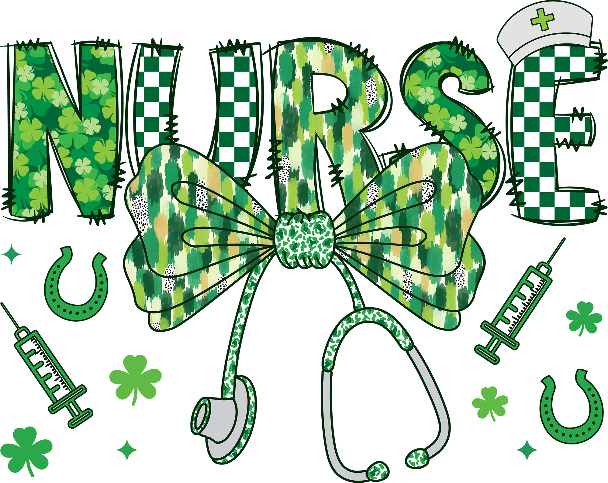 St Patricks Day Nurse - St Patricks Day Ready to Press DTF Transfer