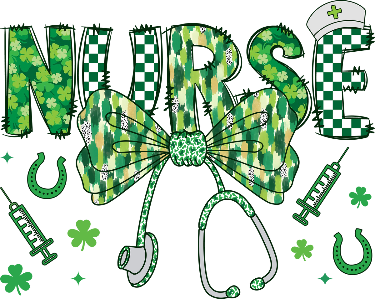 St Patricks Day Nurse - St Patricks Day Ready to Press DTF Transfer