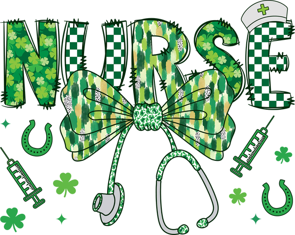 St Patricks Day Nurse - St Patricks Day Ready to Press DTF Transfer