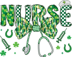 St Patricks Day Nurse - St Patricks Day Ready to Press DTF Transfer
