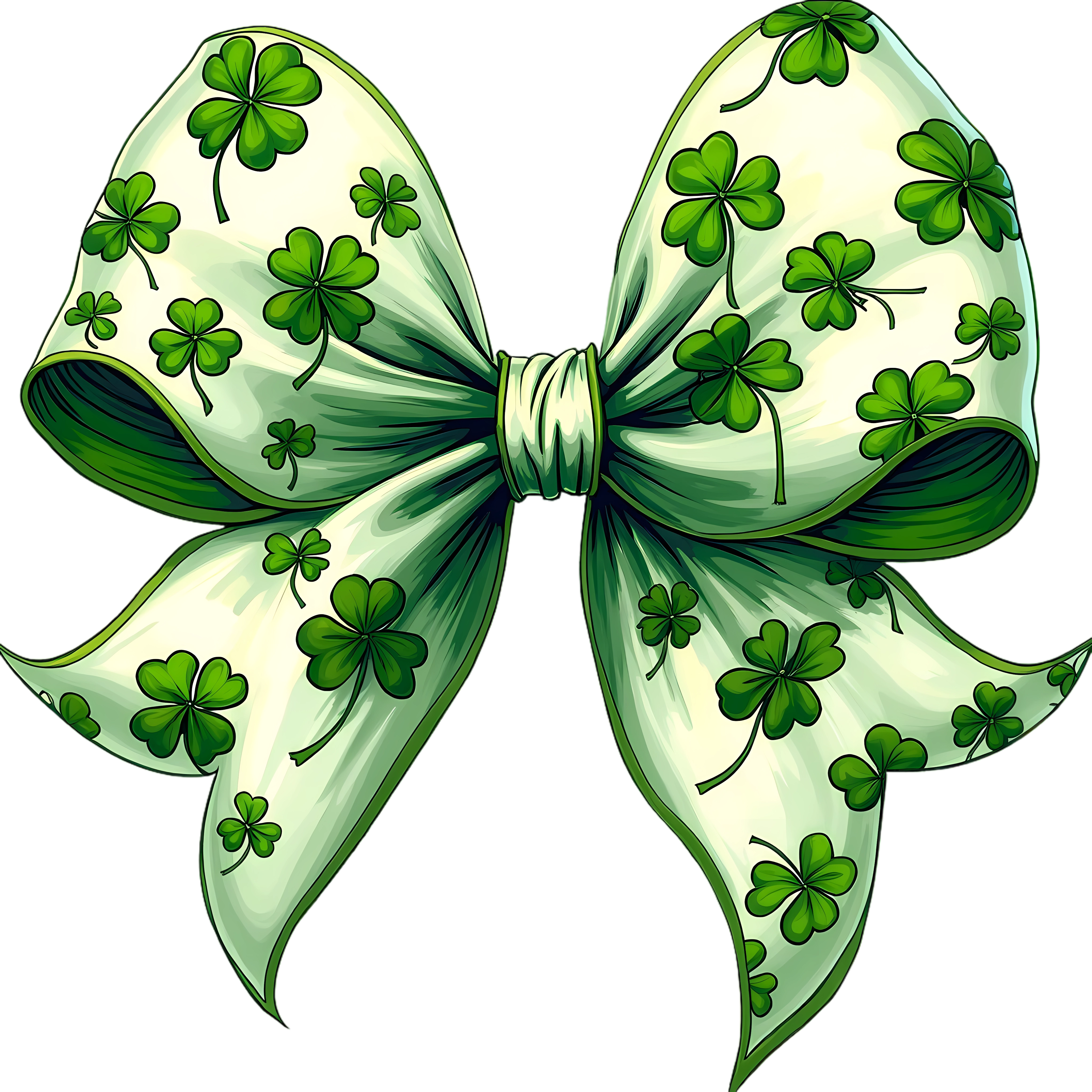 St Patricks Day Clover Bow - St Patricks Day Ready to Press DTF Transfer