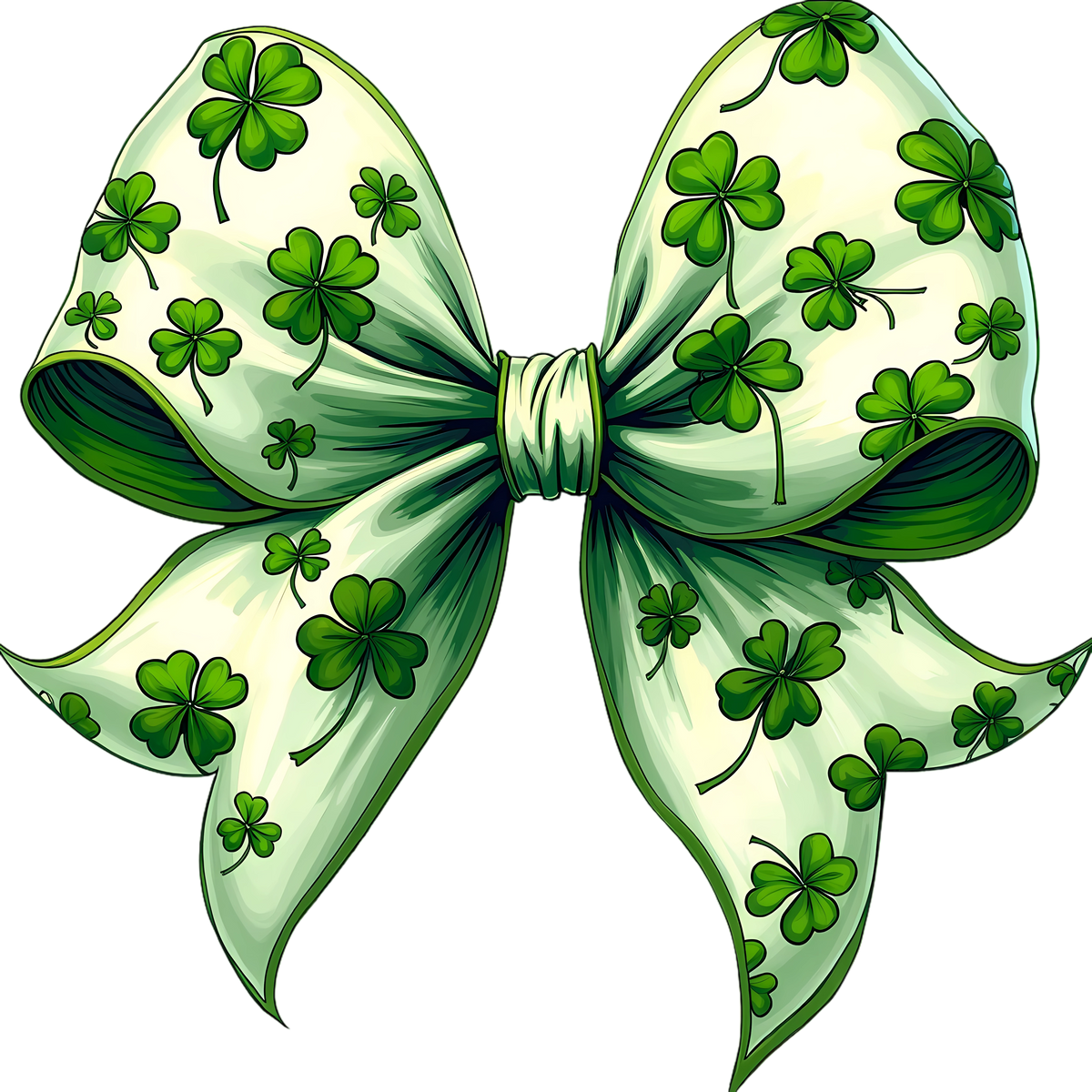 St Patricks Day Clover Bow - St Patricks Day Ready to Press DTF Transfer