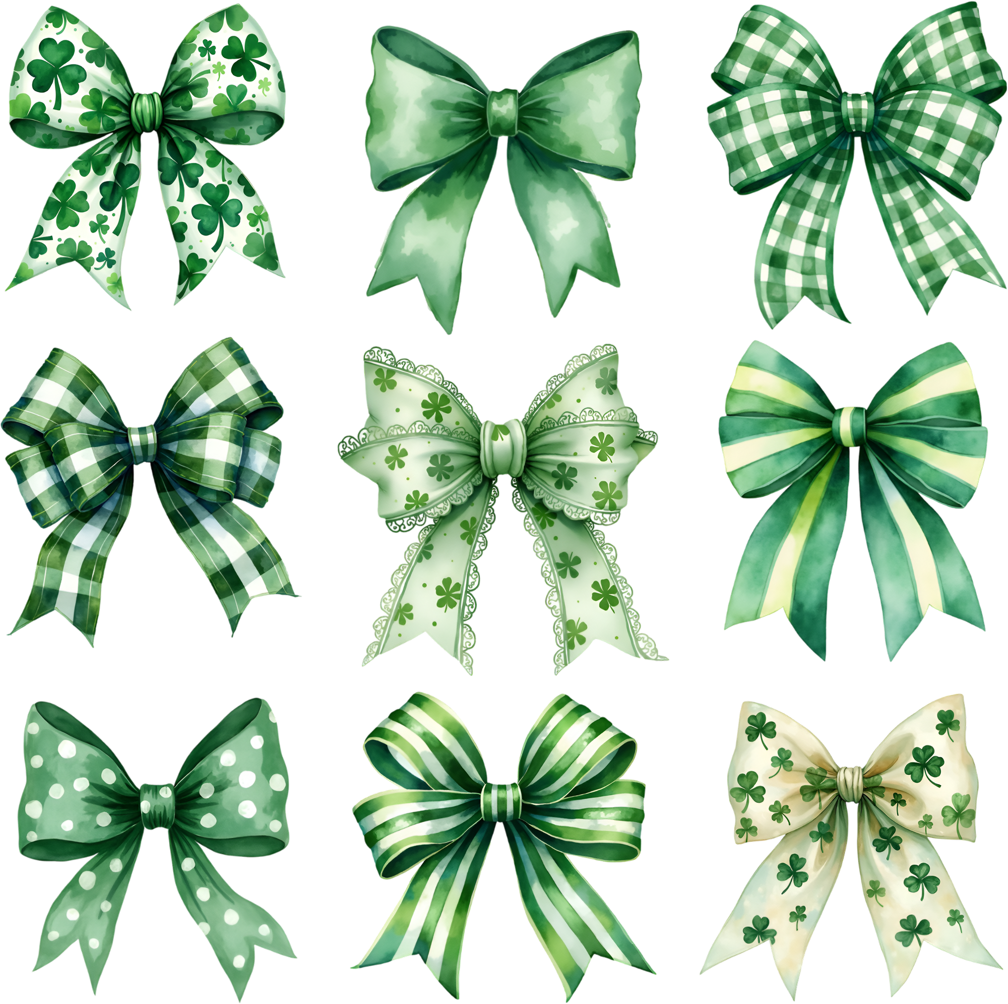 St Patricks Day Retro Coquette Bow - St Patricks Day Ready to Press DTF Transfer