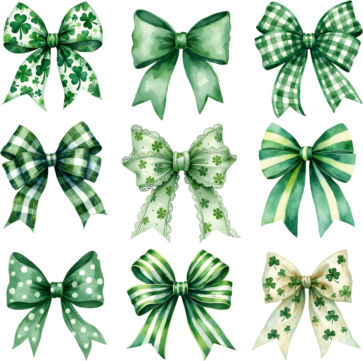 St Patricks Day Retro Coquette Bow - St Patricks Day Ready to Press DTF Transfer