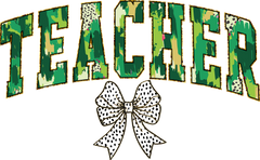 St Patricks Day Teacher Bow - St Patricks Day Ready to Press DTF Transfer