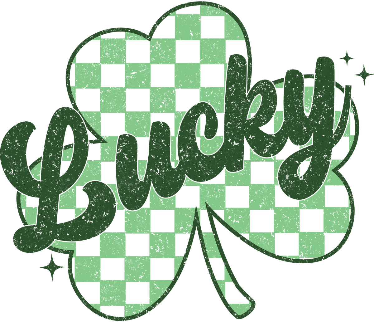 St Patricks Day Retro Clover Lucky - St Patricks Day Ready to Press DTF Transfer
