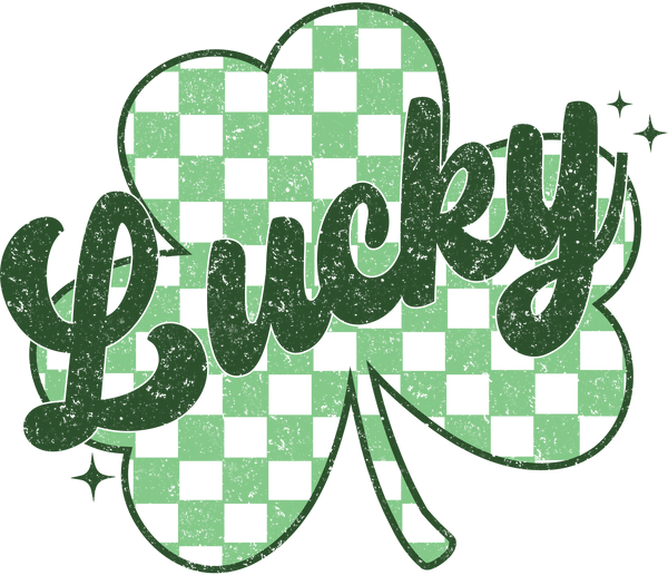 St Patricks Day Retro Clover Lucky - St Patricks Day Ready to Press DTF Transfer