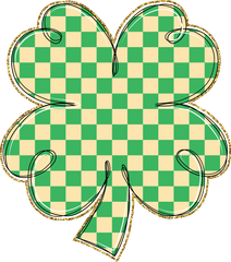 St Patricks Day Checkered Clover - St Patricks Day Ready to Press DTF Transfer