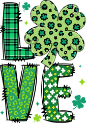 St Patricks Day Love Clover - St Patricks Day Ready to Press DTF Transfer