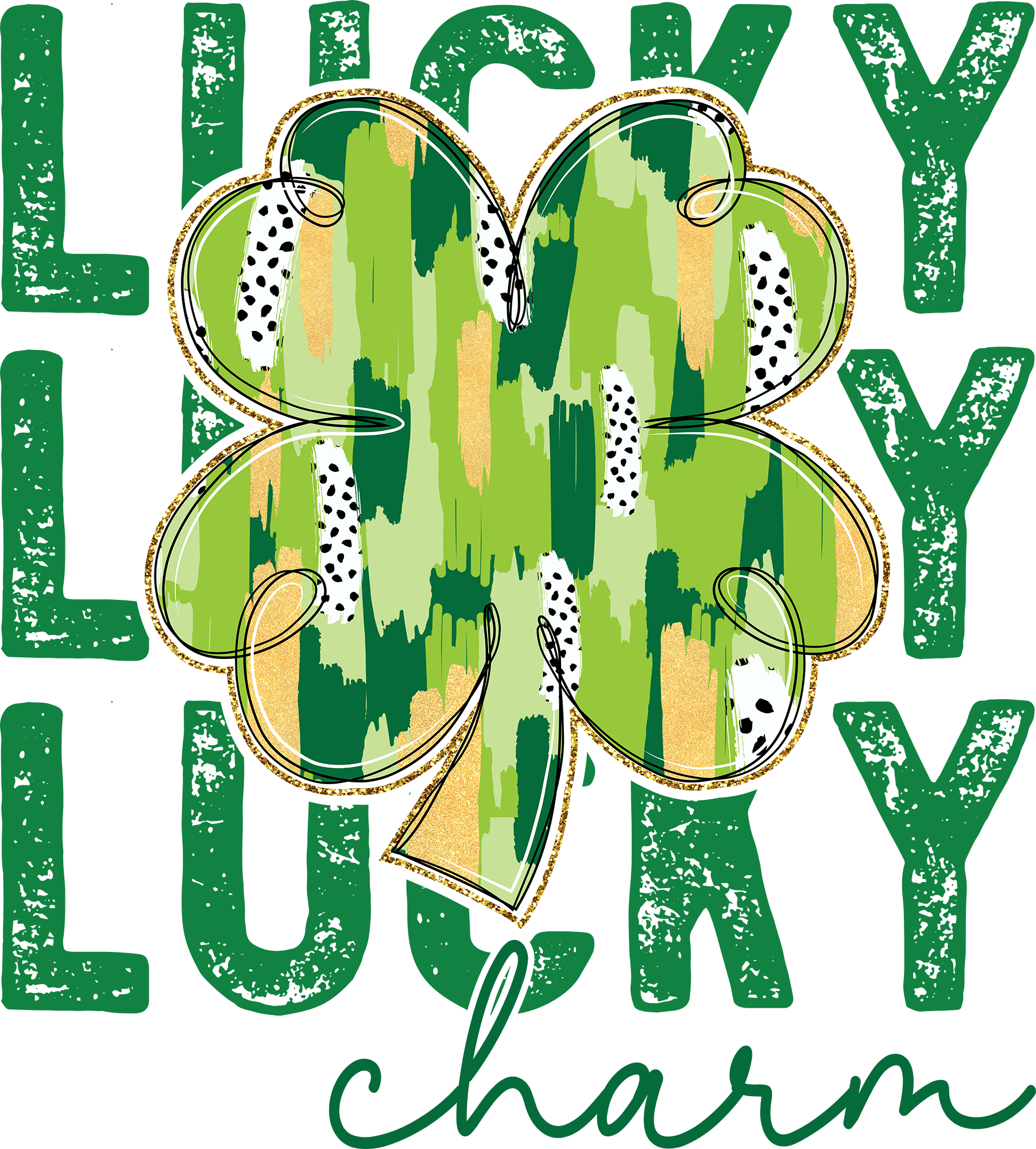 St Patricks Day Lucky Charm Clover - St Patricks Day Ready to Press DTF Transfer