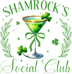 St Patricks Day Shamrocks Social Club - St Patricks Day Ready to Press DTF Transfer