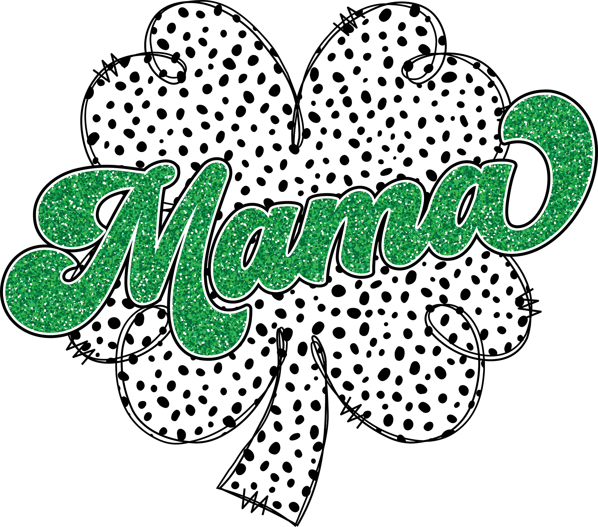 St Patricks Day Glitter Mama Clover - St Patricks Day Ready to Press DTF Transfer