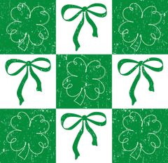 St Patricks Day Checkered Clover Bow - St Patricks Day Ready to Press DTF Transfer