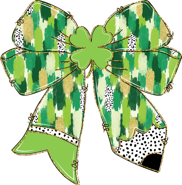 St Patricks Day Pencil Bow - St Patricks Day Ready to Press DTF Transfer